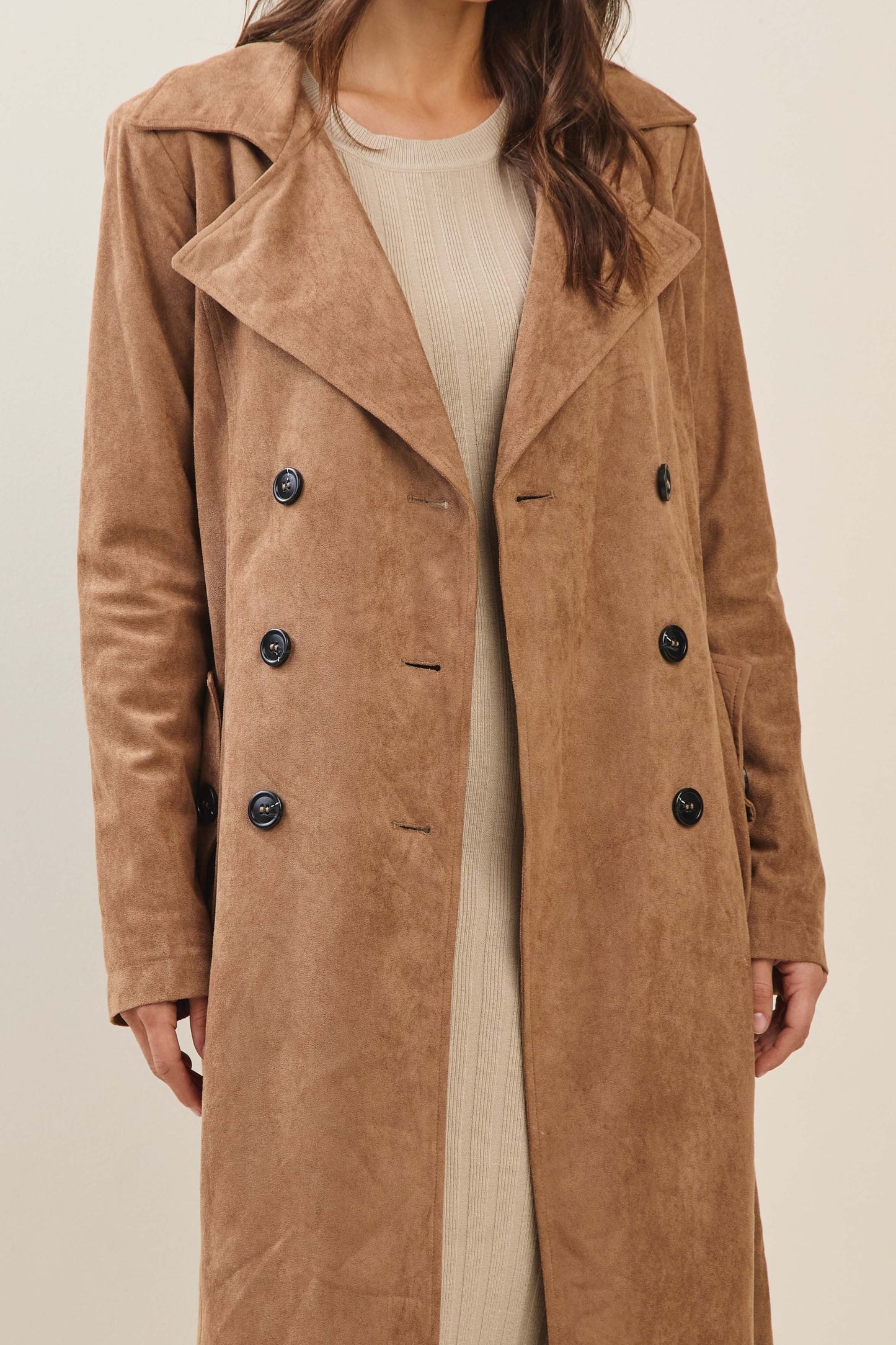 Hilary Suede Trench Coat