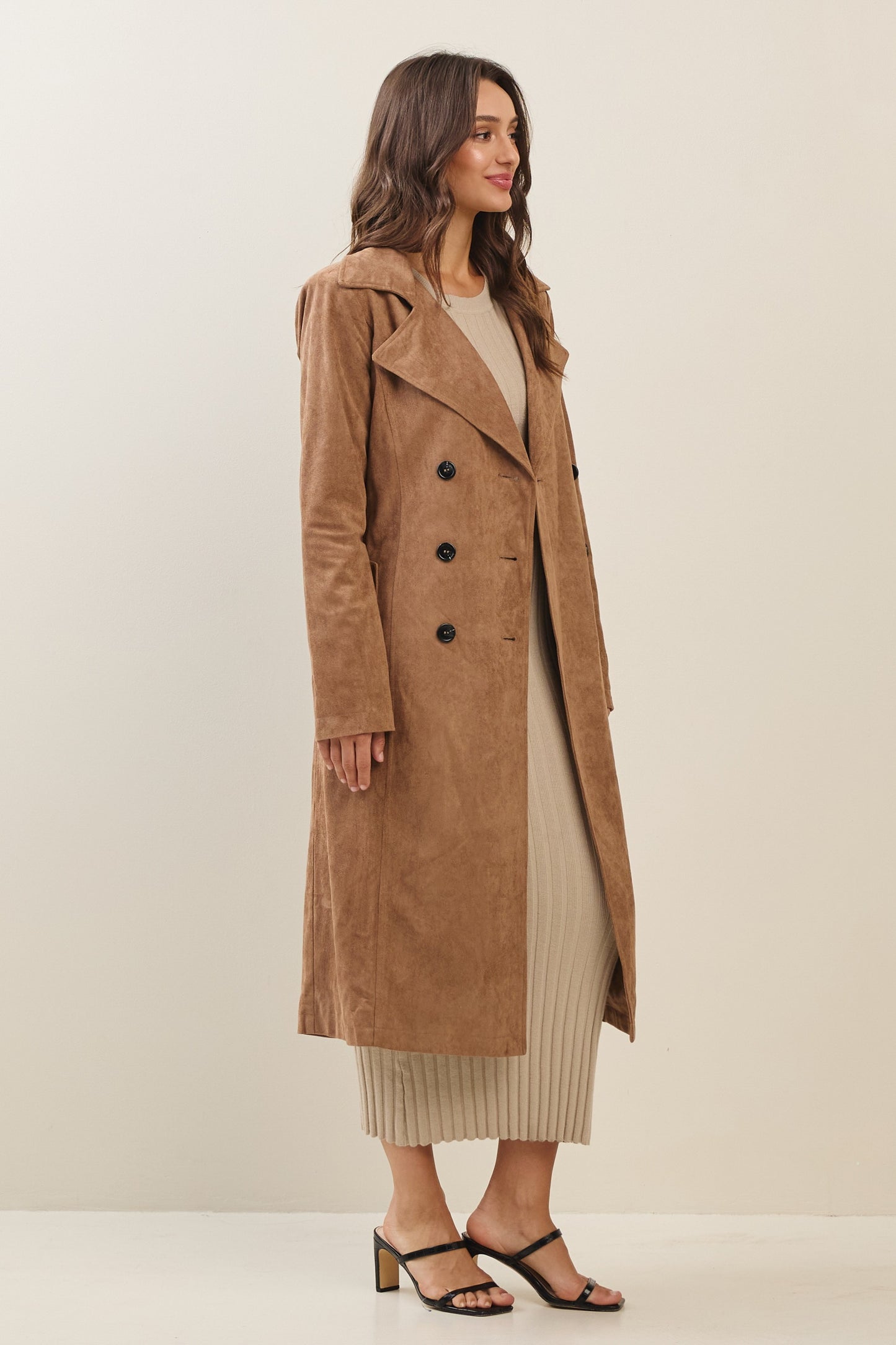Hilary Suede Trench Coat