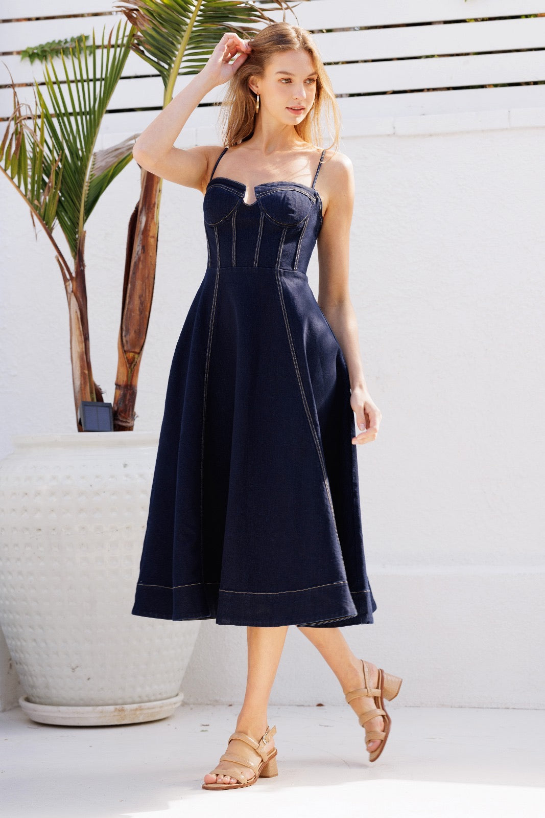 Georgia Denim Midi Dress
