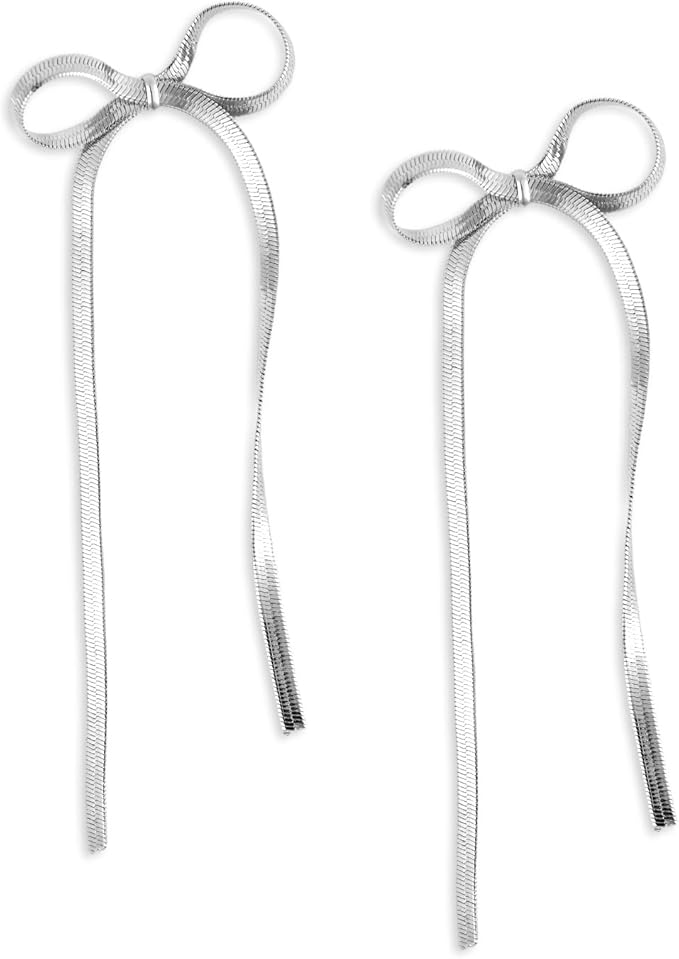 Violette Bow Earrings - Silver