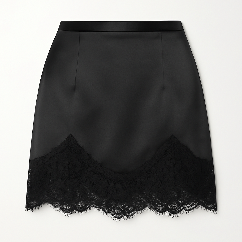 Victoria Satin Skirt - Black