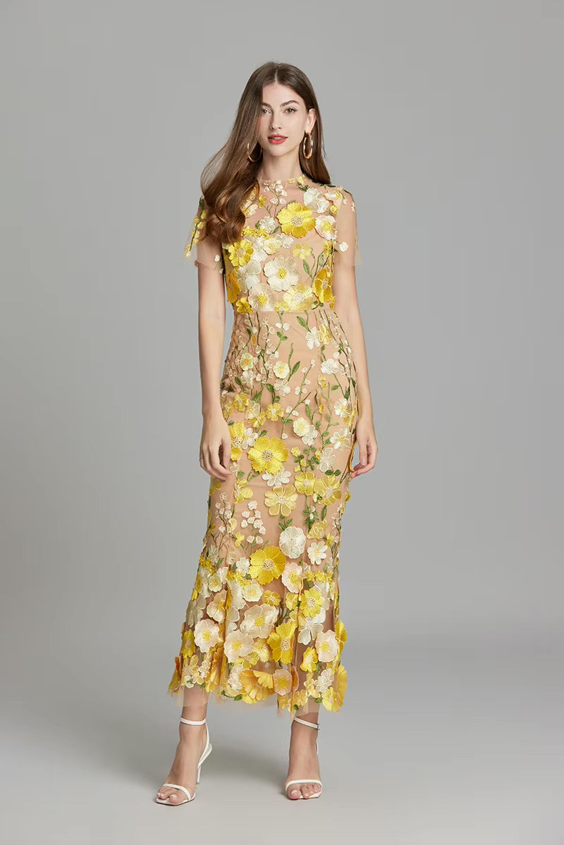 Adelena Dress - Yellow