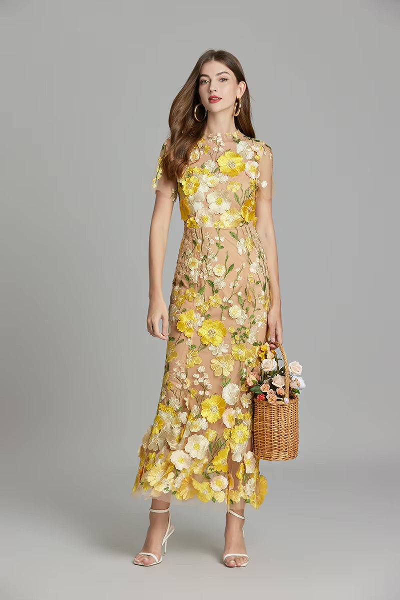 Adelena Dress - Yellow