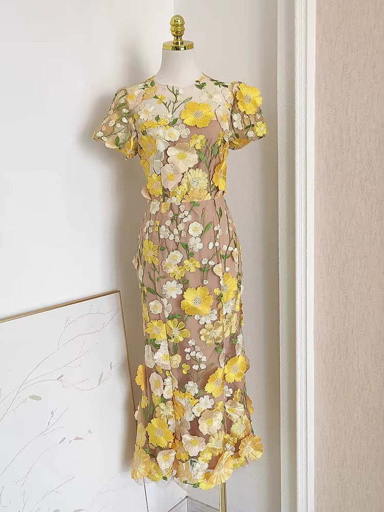 Adelena Dress - Yellow