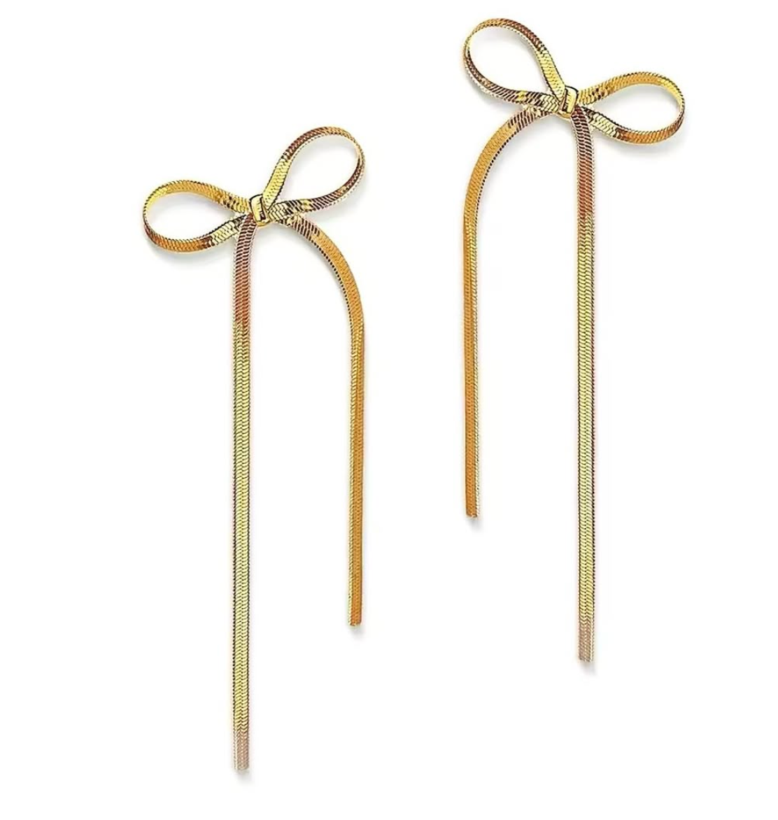 Violette Bow Earrings - Gold
