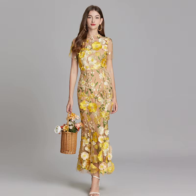 Adelena Dress - Yellow