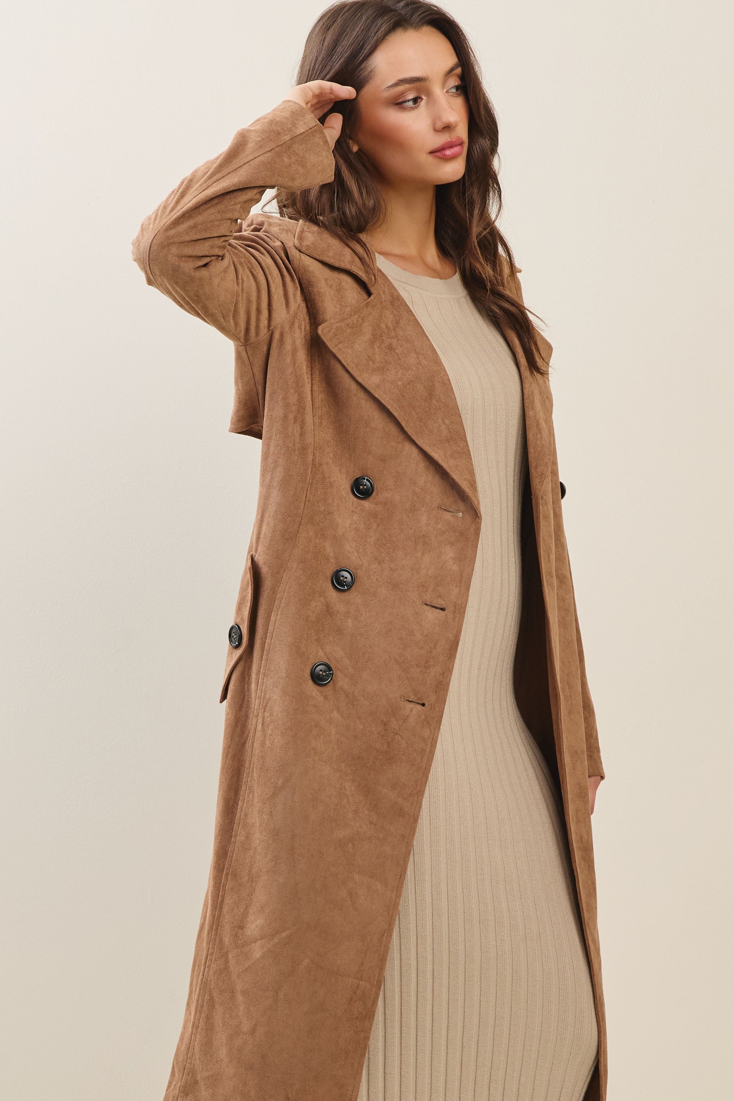 Hilary Suede Trench Coat