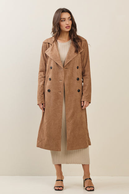 Hilary Suede Trench Coat