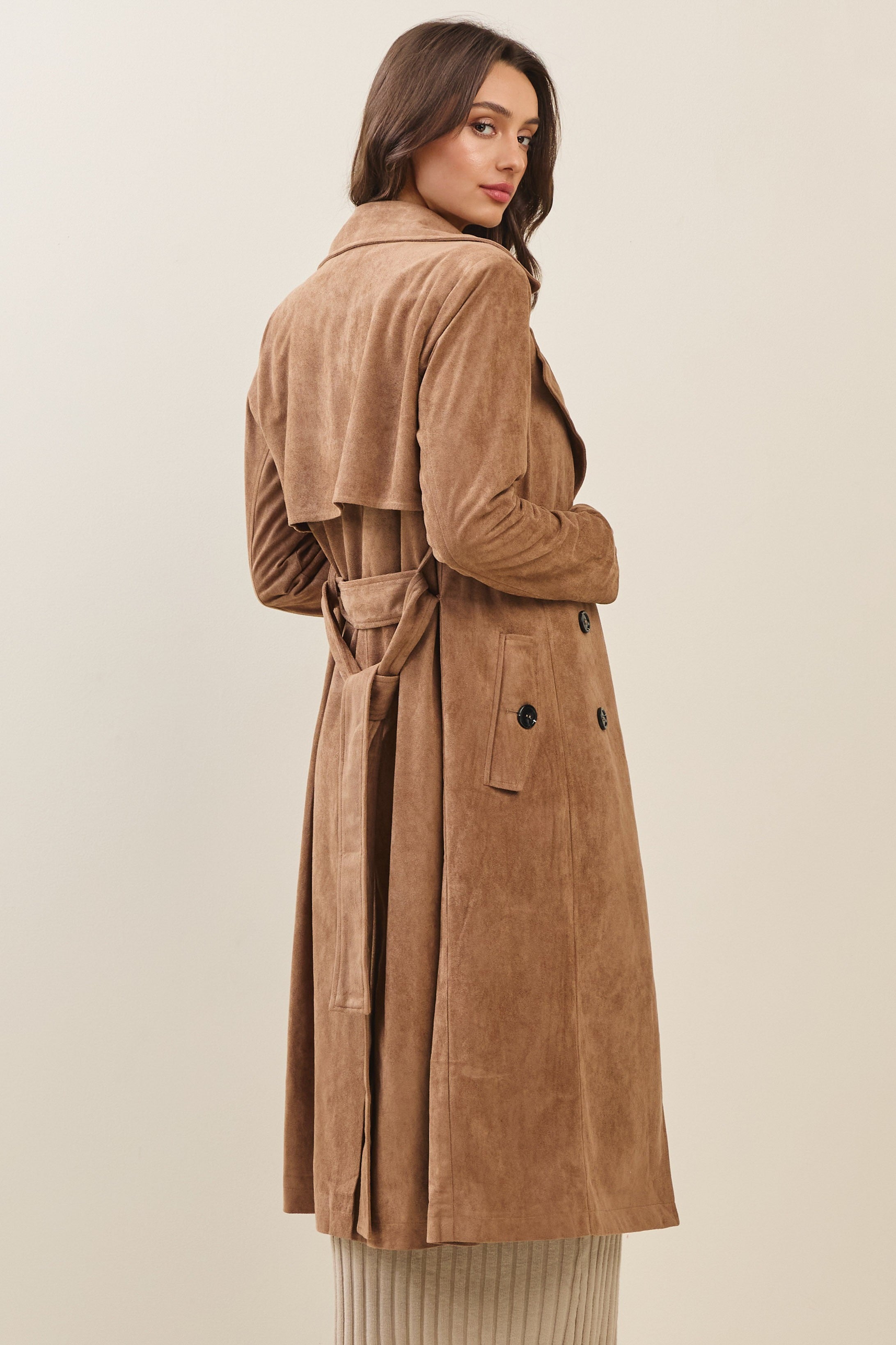Hilary Suede Trench Coat