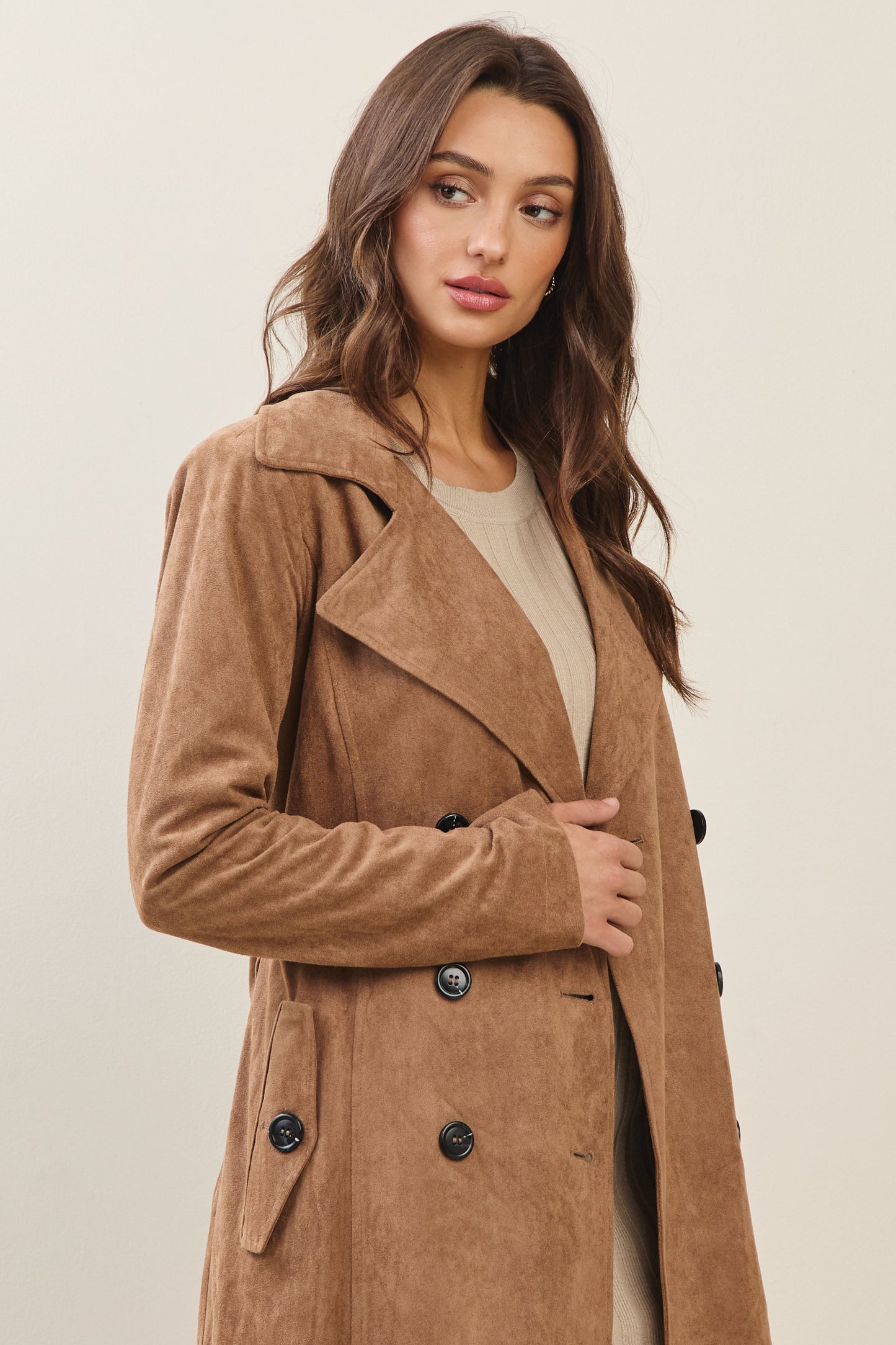 Hilary Suede Trench Coat