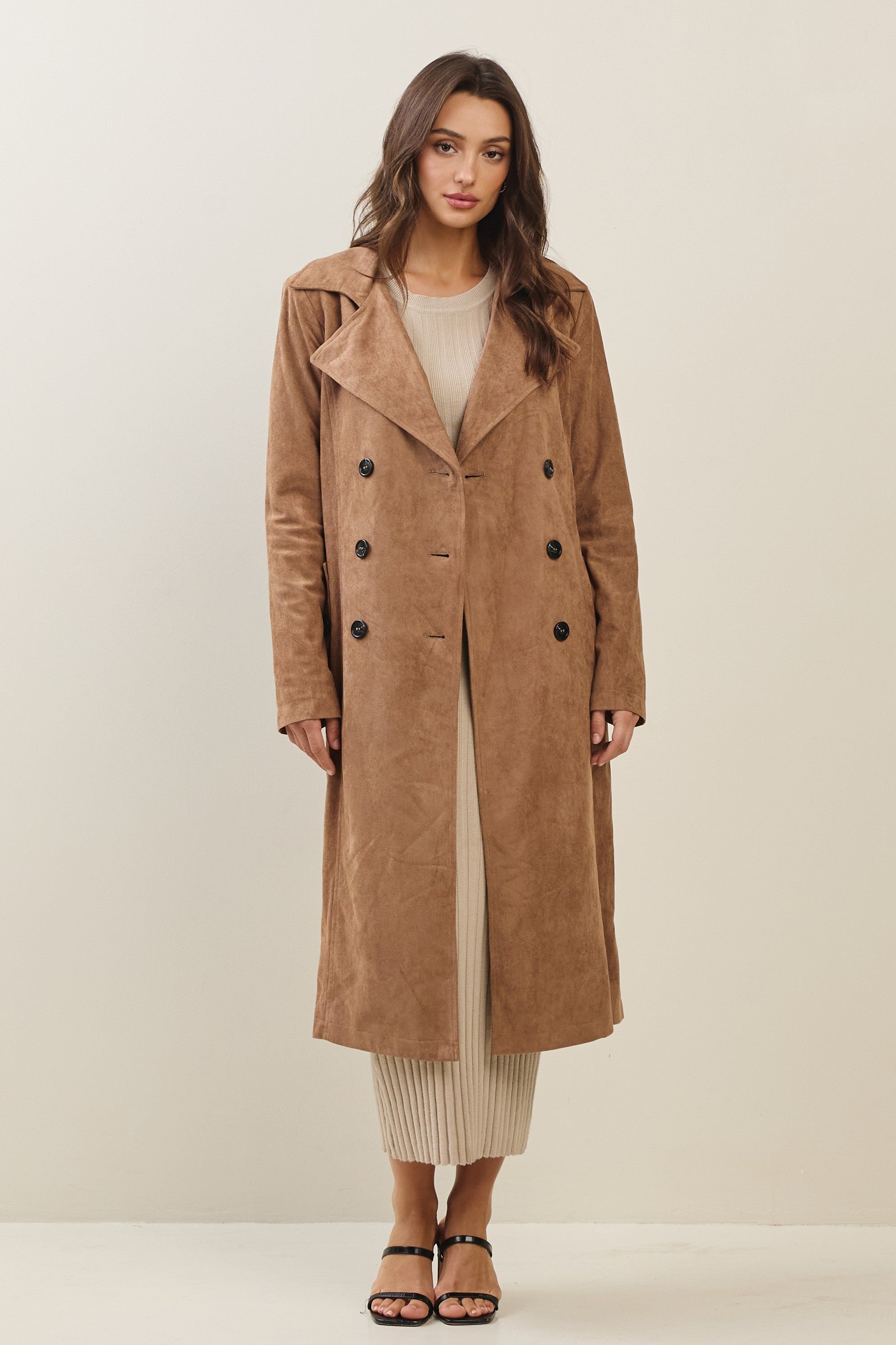 Hilary Suede Trench Coat
