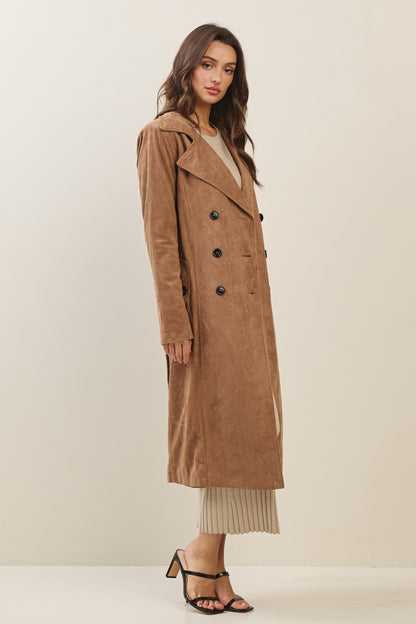 Hilary Suede Trench Coat