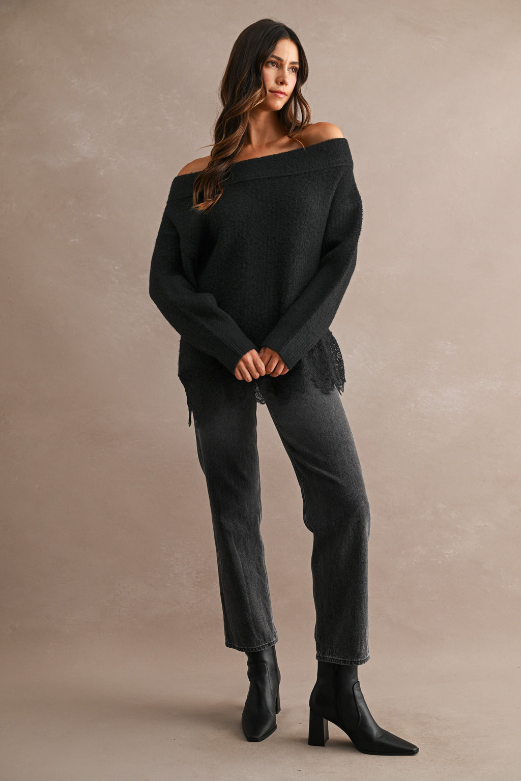 Angel Lace Trim Sweater