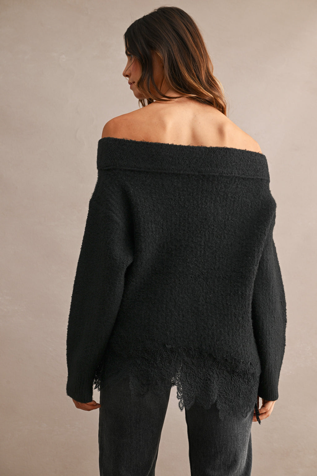 Angel Lace Trim Sweater