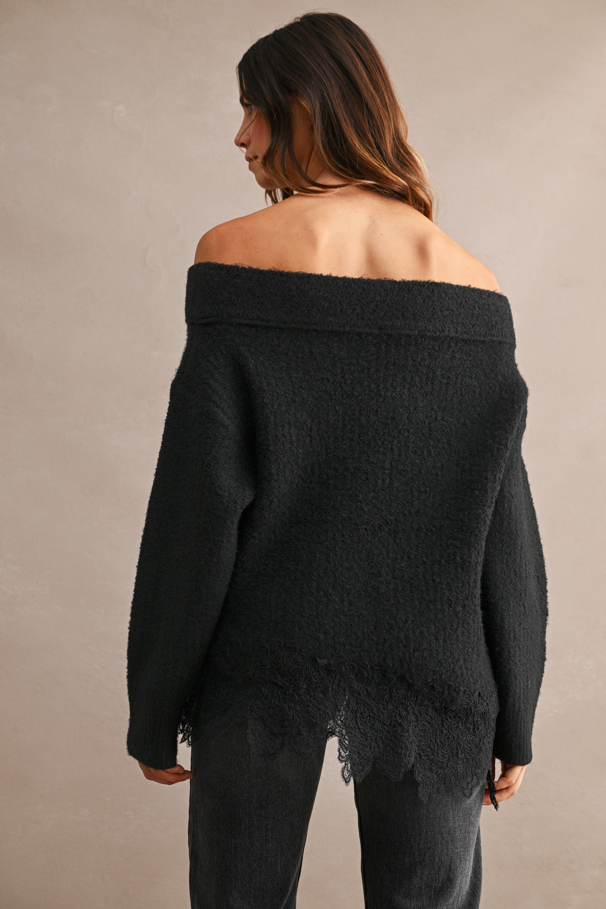 Angel Lace Trim Sweater