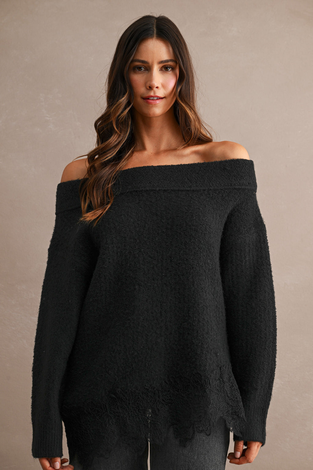 Angel Lace Trim Sweater