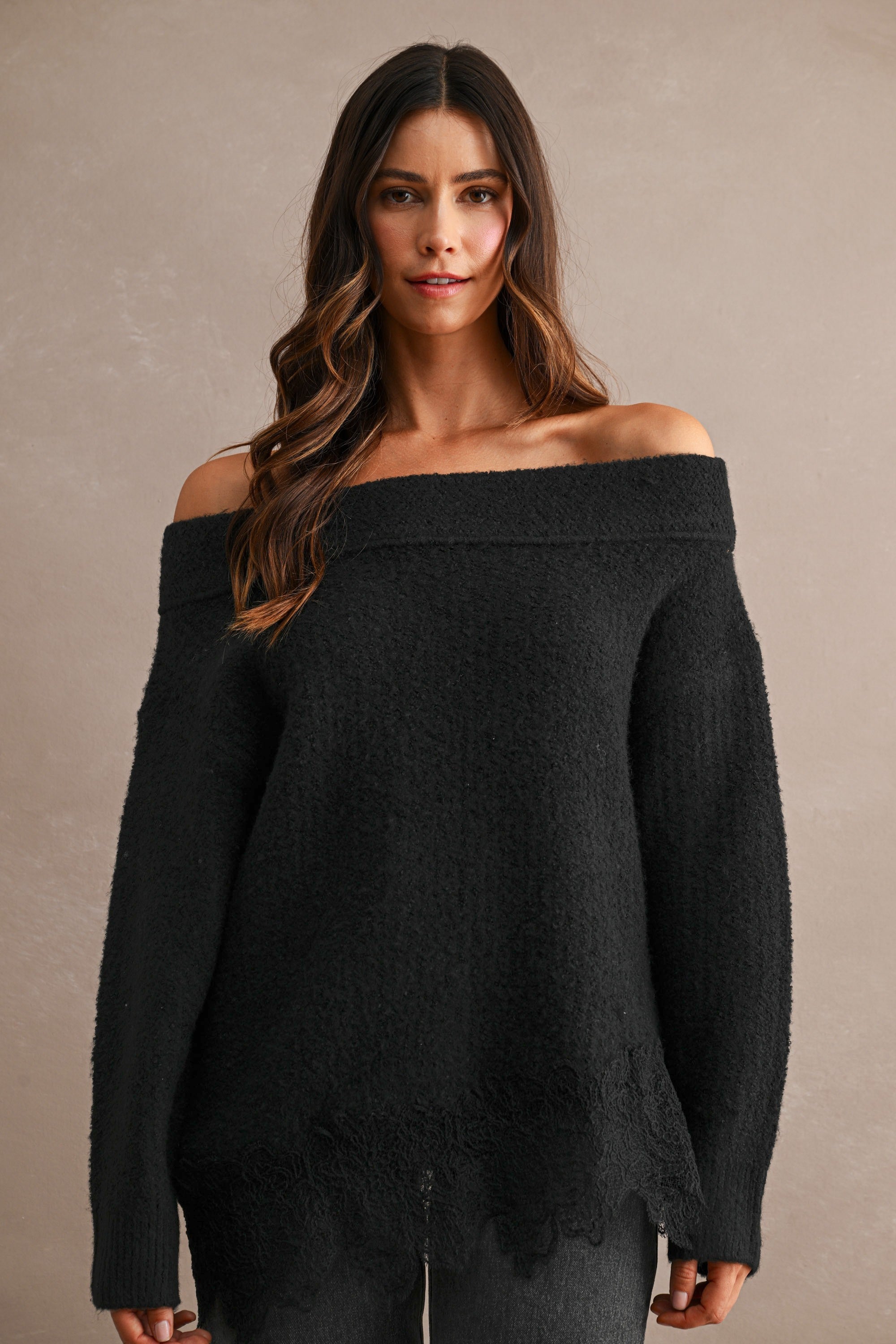 Angel Lace Trim Sweater