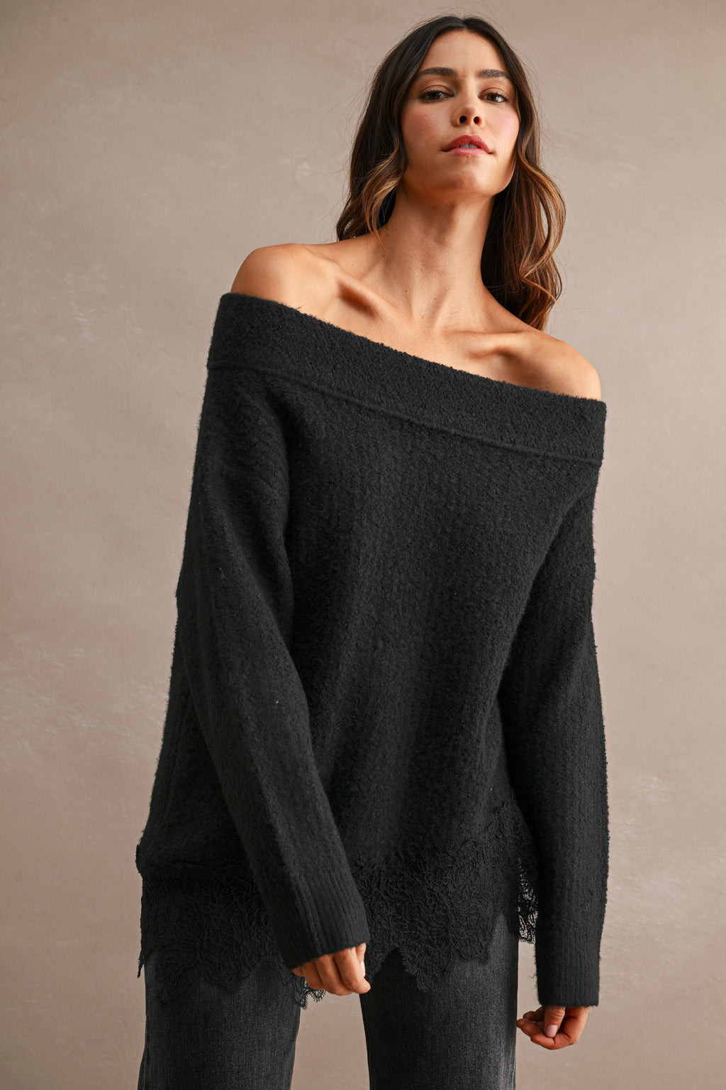 Angel Lace Trim Sweater