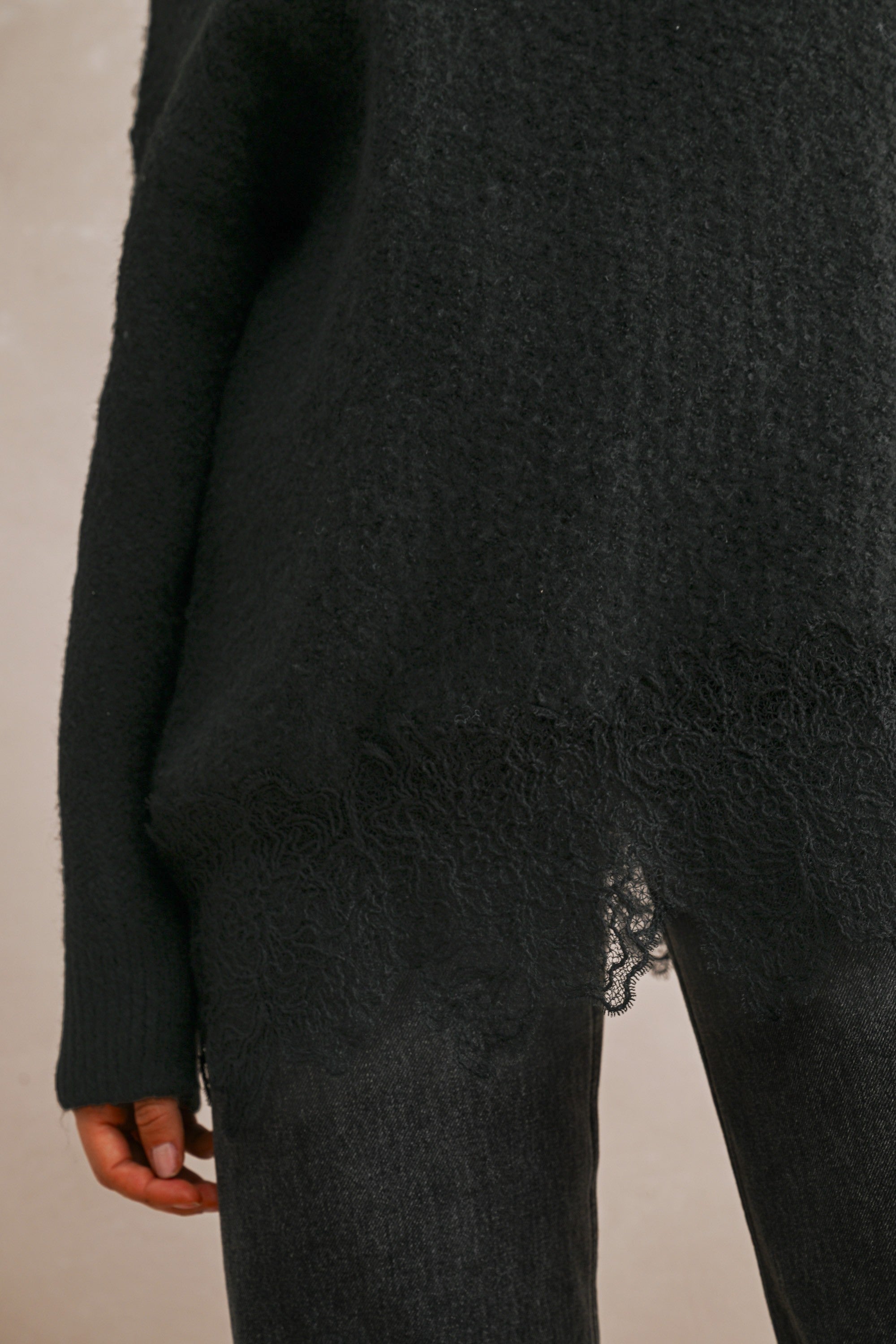 Angel Lace Trim Sweater