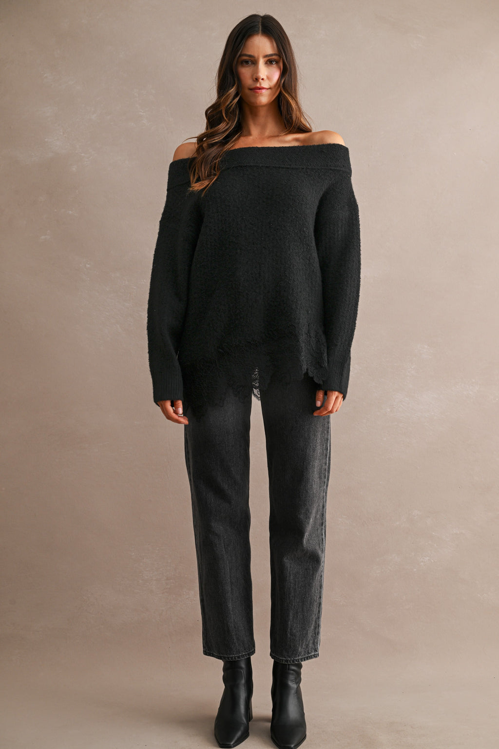 Angel Lace Trim Sweater