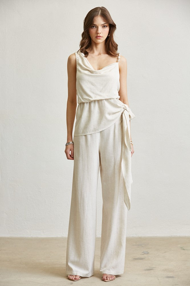 Marbella Linen & Pearl Set