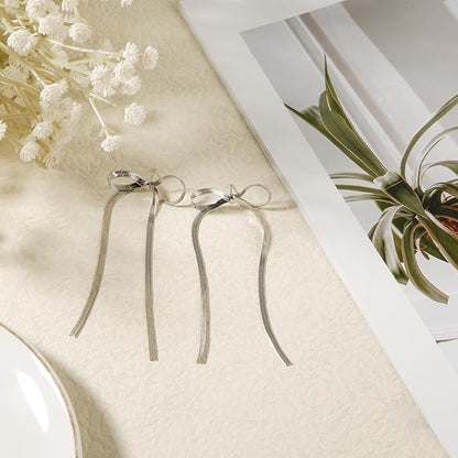 Violette Bow Earrings - Silver