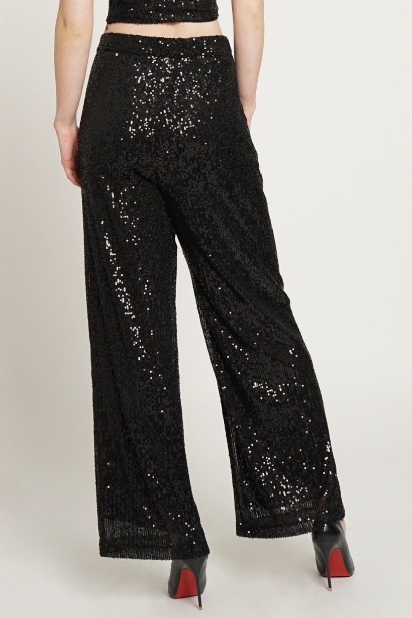 Sydney Sequin Pants - Black