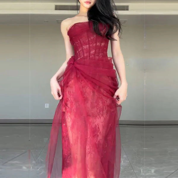 Mia Dress - Burgundy & Black