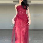 Mia Dress - Burgundy & Black