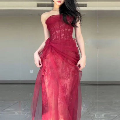Mia Dress - Burgundy & Black