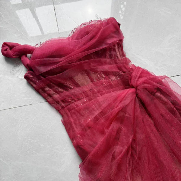 Mia Dress - Burgundy & Black