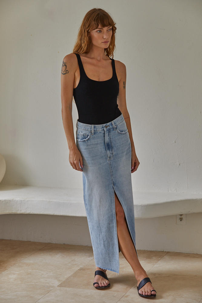 Odin Double-Layered Ribbed Bodysuit - Black