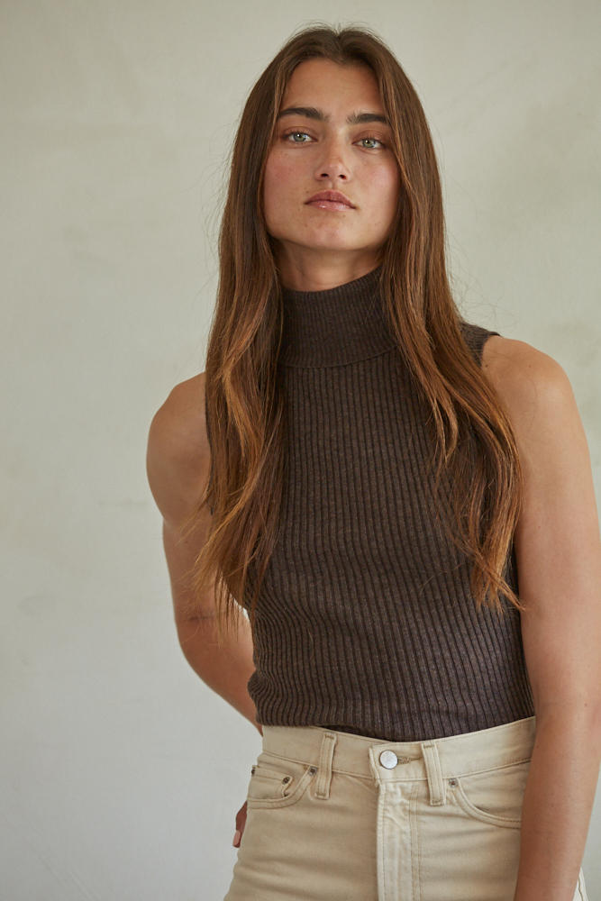 Wren Sweater Tank - Chocolate