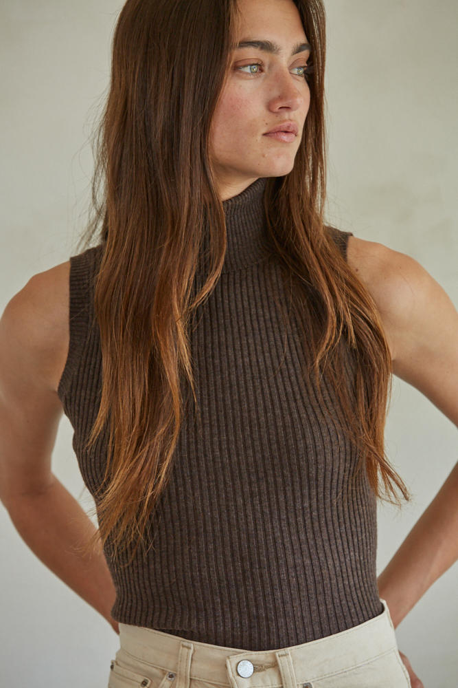 Wren Sweater Tank - Chocolate