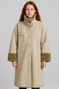 Duffy Coat - Ivory & Olive