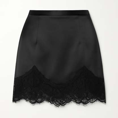 Victoria Satin Skirt - Black