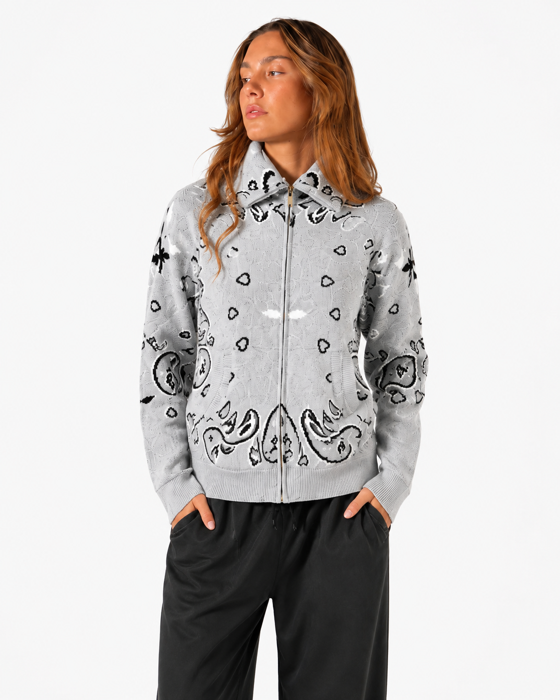 Warren Cardigan - Red, Grey