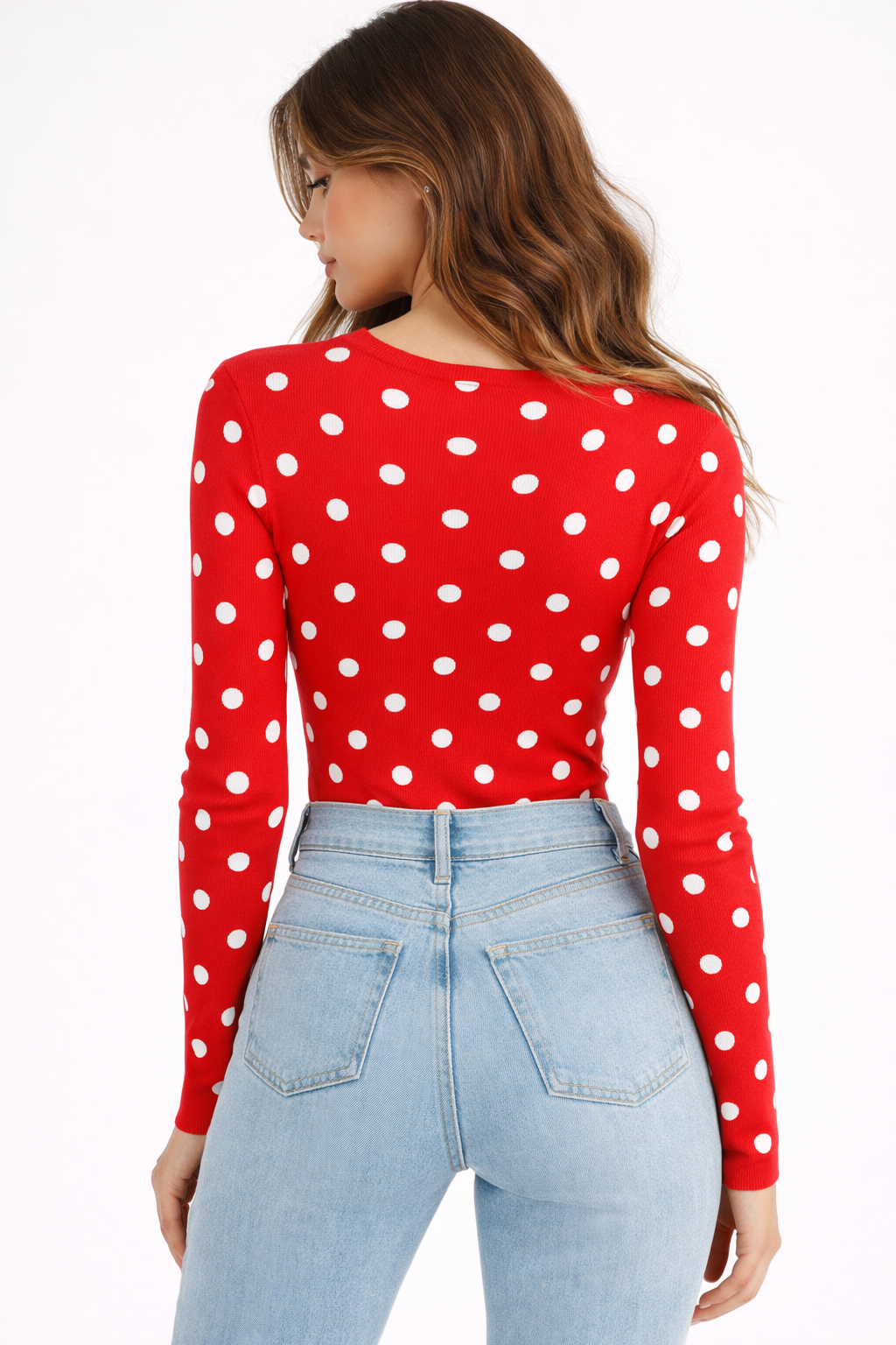 Zoe Ribbed Knit Sweater - Red