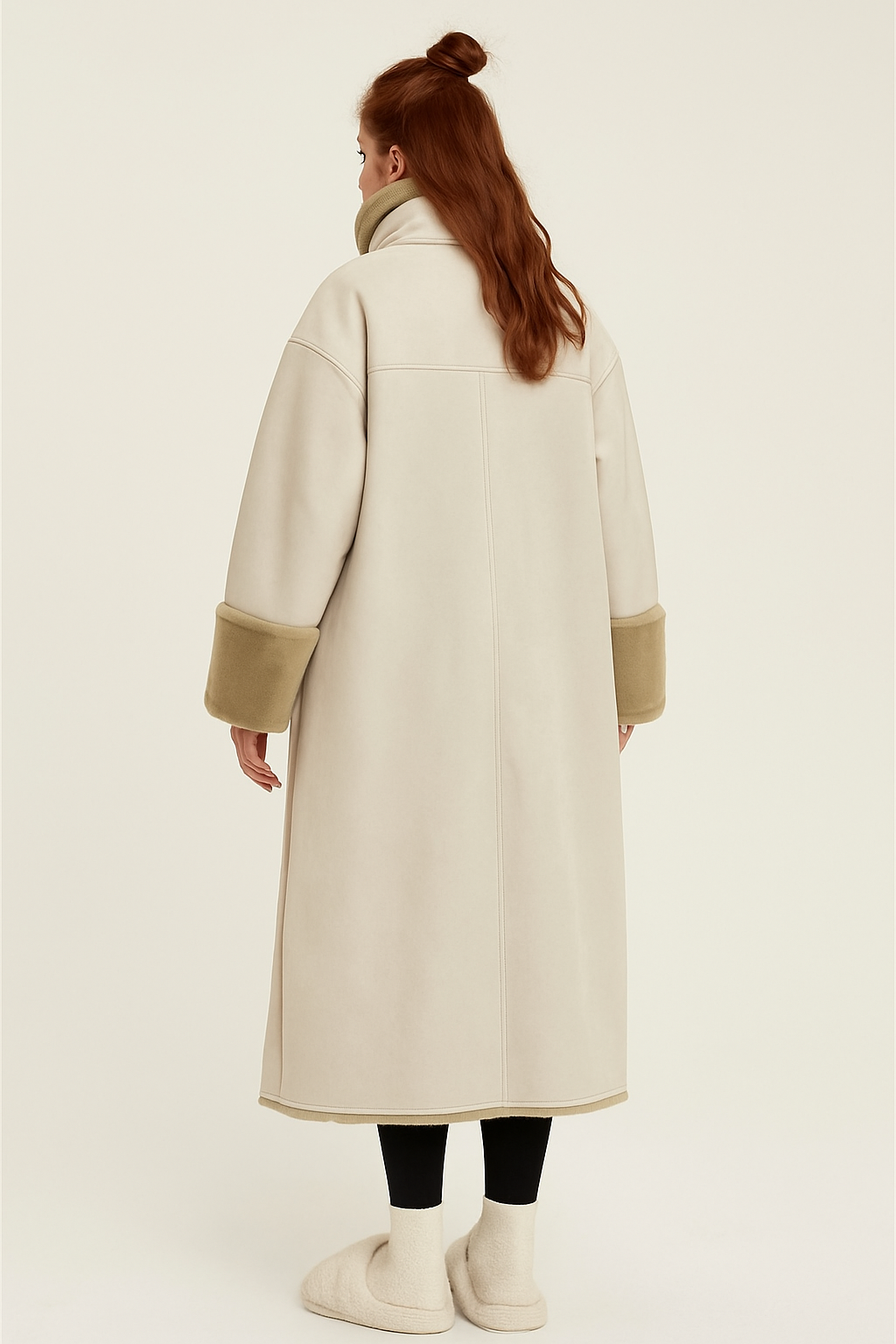 Duffy Coat - Ivory & Olive