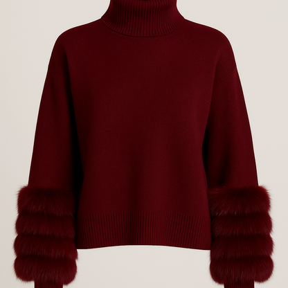 Sophie Fur Cuff Sweater - In Stock