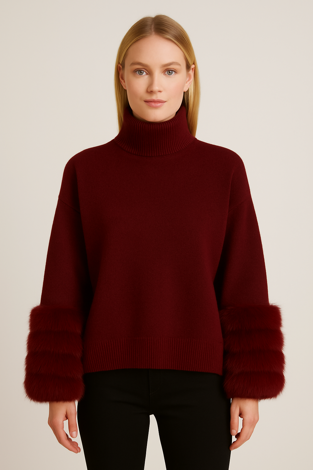 Sophie Fur Cuff Sweater - In Stock