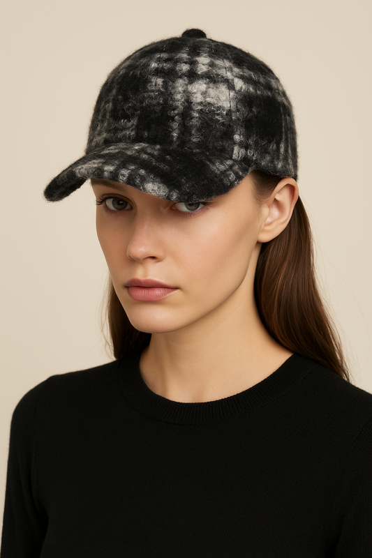 Tommy Plaid Hat - Black