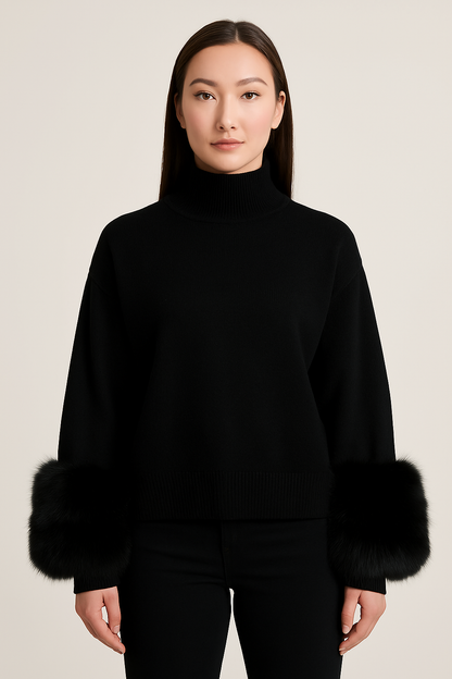 Sophie Fur Cuff Sweater - 11 Colours