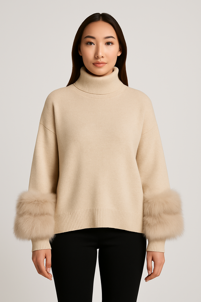 Sophie Fur Cuff Sweater - 11 Colours