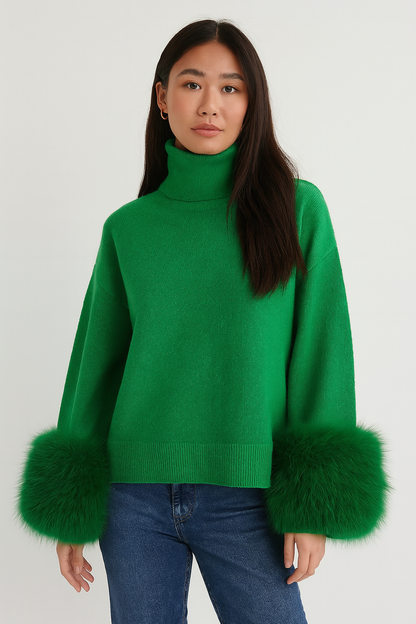Sophie Fur Cuff Sweater - 11 Colours