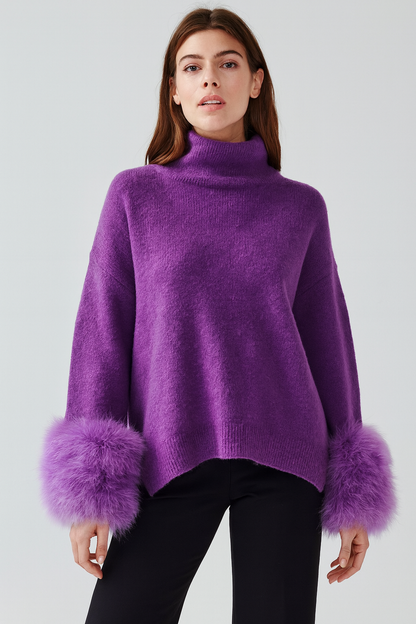 Sophie Fur Cuff Sweater - 11 Colours