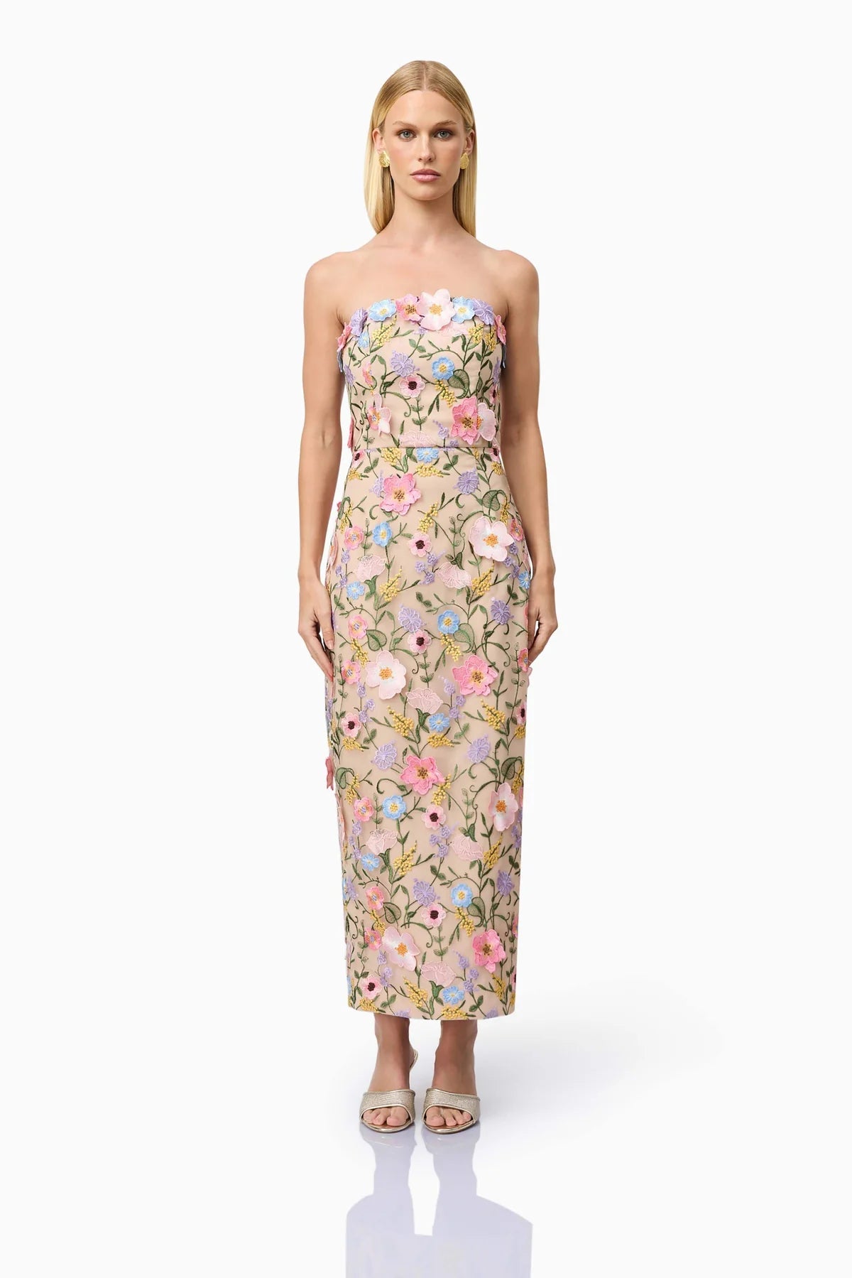 Iris Strapless Midi Dress