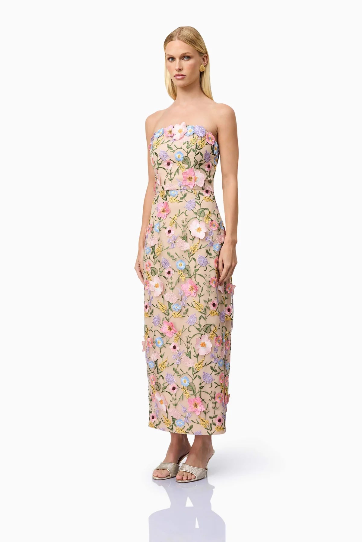 Iris Strapless Midi Dress