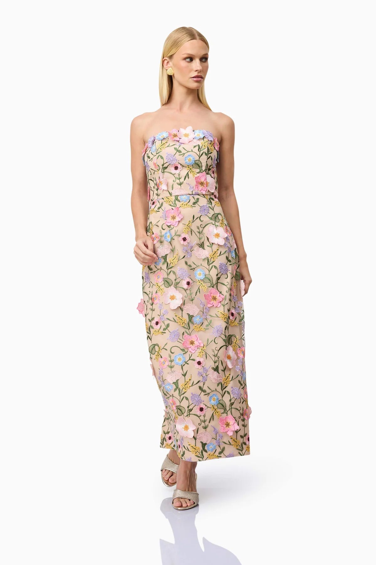 Iris Strapless Midi Dress