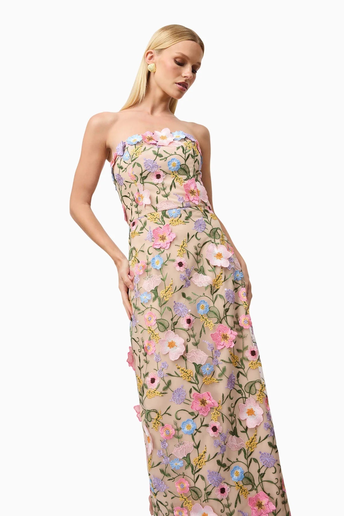 Iris Strapless Midi Dress